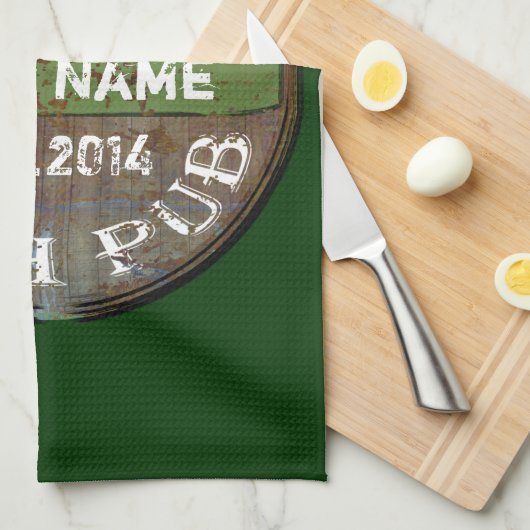 Linge De Cuisine Signe irlandais de pub de Pesonalized (Quart Plié)