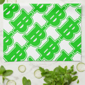 Linge De Cuisine SIGNE VERT BAHT ฿ devises thaïlandaises ฿ (Plié)