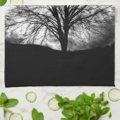 Linge De Cuisine Silhouette d'arbre devant une Pleine lune (Plié)