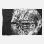 Linge De Cuisine Silhouette d'arbre devant une Pleine lune (Horizontal)