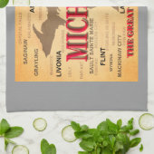 Linge De Cuisine Silhouette de carte de fierté d'État du Michigan (Plié)