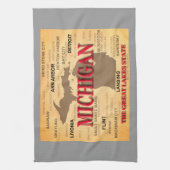 Linge De Cuisine Silhouette de carte de fierté d'État du Michigan (Vertical)