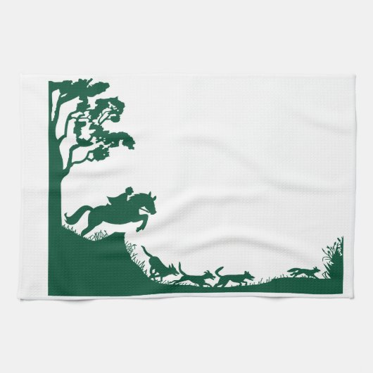 Linge De Cuisine Silhouette de chasse de Fox (Horizontal)