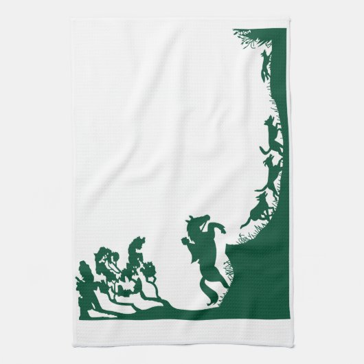 Linge De Cuisine Silhouette de chasse de Fox (Vertical)