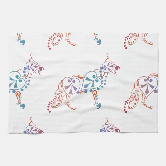 Linge De Cuisine Silhouette de chien de berger (Horizontal)