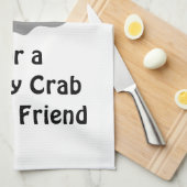 Linge De Cuisine Silhouette de crabe fantôme Casant un monogramme d (Quart Plié)