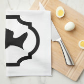 Linge De Cuisine silhouette de garçon et de fille dans le cadre de (Quart Plié)