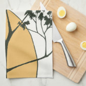 Linge De Cuisine Silhouette de l'arbre écarse par Megan Meagher (Quart Plié)