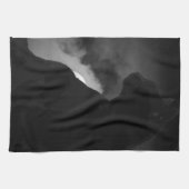 Linge De Cuisine Silhouette de lune de chats noirs (Horizontal)
