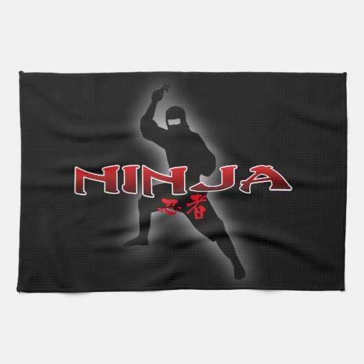Linge De Cuisine Silhouette de Ninja (Horizontal)