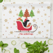 Linge De Cuisine Silhouette de Noël Black Labrador (Plié)