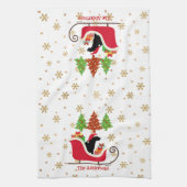 Linge De Cuisine Silhouette de Noël Black Labrador (Vertical)