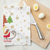 Linge De Cuisine Silhouette de Noël du Labrador jaune (Quart Plié)