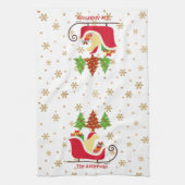 Linge De Cuisine Silhouette de Noël du Labrador jaune (Vertical)