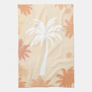 Linge De Cuisine Silhouette de palmier tropical scintillant