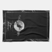 Linge De Cuisine Silhouette de sorcière noire Halloween (Horizontal)