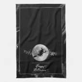 Linge De Cuisine Silhouette de sorcière noire Halloween (Vertical)