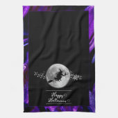 Linge De Cuisine Silhouette de sorcière violette Halloween (Vertical)