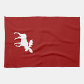 Linge De Cuisine Silhouette d'élan blanc (Horizontal)