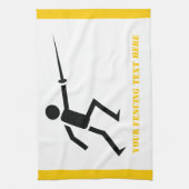 Linge De Cuisine Silhouette noire Fencer avec clôture d'épée person (Vertical)