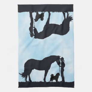 Linge De Cuisine Silhouette occidentale de Malamute d'Alaska