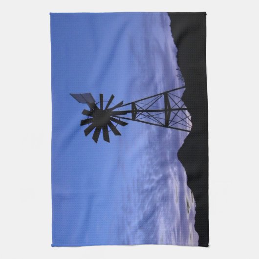 Linge De Cuisine Silhouette of a windmill (Vertical)