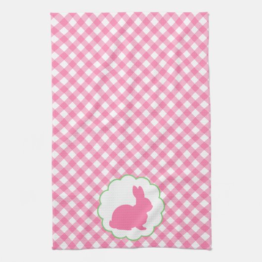 Linge De Cuisine Silhouette rose de lapin (Vertical)