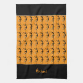 Linge De Cuisine Silhouette Soccer, Art Africain Orange (Vertical)