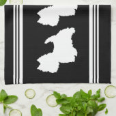 Linge De Cuisine Silhouette Westie en noir (Plié)