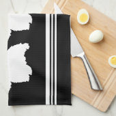 Linge De Cuisine Silhouette Westie en noir (Quart Plié)