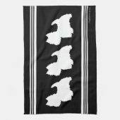 Linge De Cuisine Silhouette Westie en noir (Vertical)