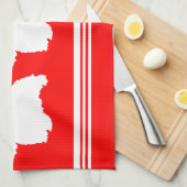Linge De Cuisine Silhouette Westie sur rouge (Quart Plié)