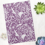 Linge De Cuisine Silhouettes Botanique Floral Violet<br><div class="desc">Jolies silhouettes botaniques florales violettes et blanches de la nature,  feuillage blanc,  feuilles et fleurs à l'ambiance tropicale.</div>