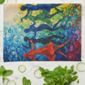 Linge De Cuisine Silhouettes colorées dansant (Plié)