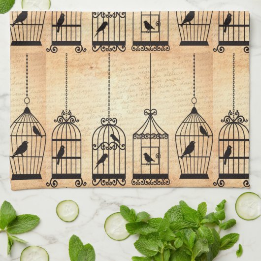 Linge De Cuisine Silhouettes de cage (Plié)
