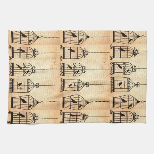 Linge De Cuisine Silhouettes de cage (Horizontal)