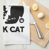 Linge De Cuisine Silhouettes de chat noir - Design Feline mignon (Quart Plié)
