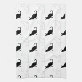 Linge De Cuisine Silhouettes de chats noirs et blancs (Vertical)