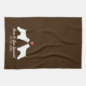 Linge De Cuisine Silhouettes de Cocker Spaniel avec Coeur et Texte (Horizontal)