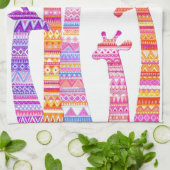 Linge De Cuisine Silhouettes de girafe dans la copie tribale (Plié)