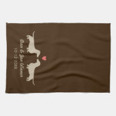 Linge De Cuisine Silhouettes de teckel avec mignon personnalisé par (Horizontal)