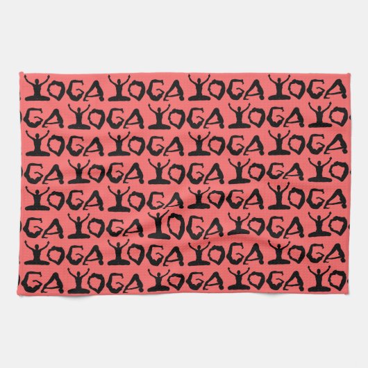 Linge De Cuisine Silhouettes de yoga (Horizontal)