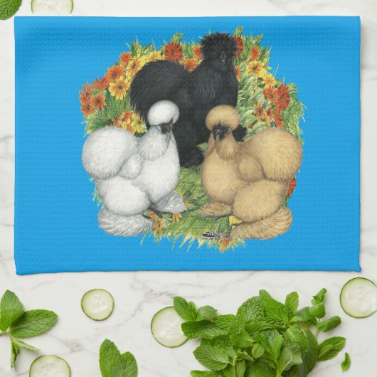 Linge De Cuisine Silkies du jardin de fleurs (Plié)