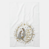 Linge De Cuisine Silver and gold nativity Christmas (Vertical)