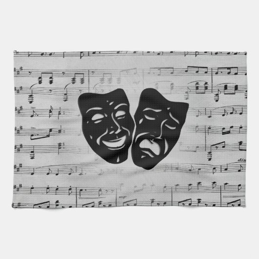 Linge De Cuisine Silver Art unit les masques de théâtre (Horizontal)