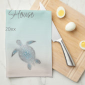 Linge De Cuisine Silver Turtles Beach House Famille Monogramme (Quart Plié)