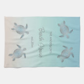 Linge De Cuisine Silver Turtles Beach House Famille Monogramme (Horizontal)