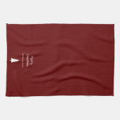 Linge De Cuisine Simple À feuillage persistant Rouge moderne Noël (Horizontal)