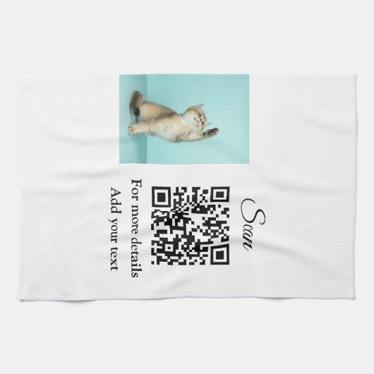 Linge De Cuisine Simple animal name details QR code add text photo (Horizontal)