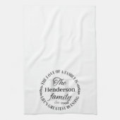 Linge De Cuisine Simple Bénédiction Nom de famille Monogramme (Vertical)
